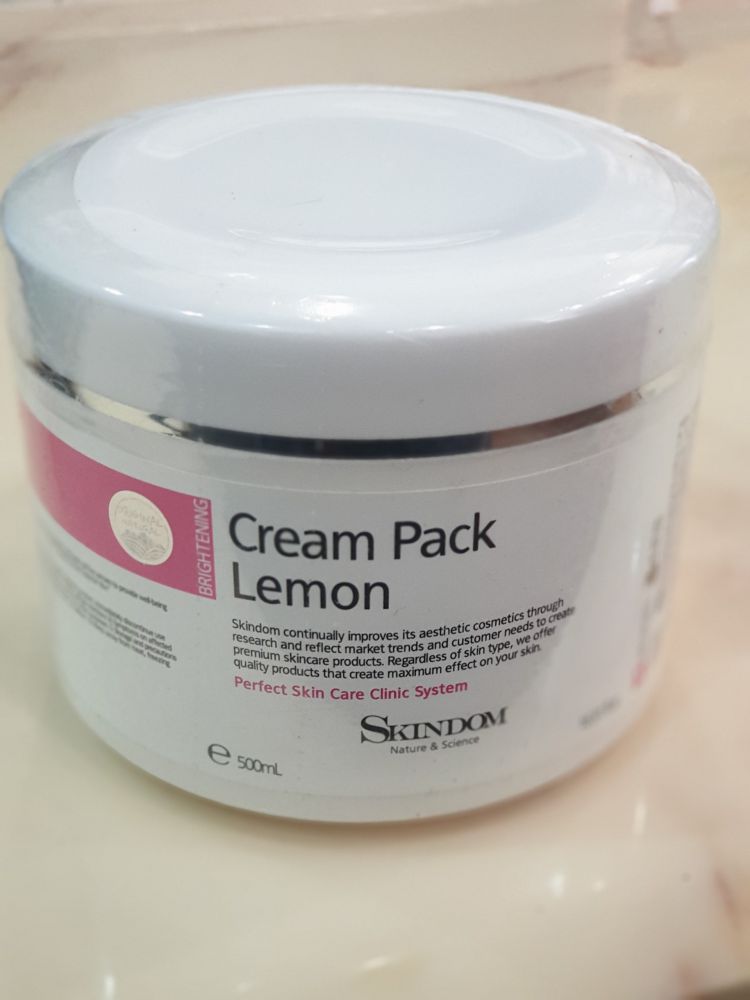 Cream Pack Lemon Skindom 500ml - Mặt nạ kem chống lão hóa chiết xuất từ Chanh